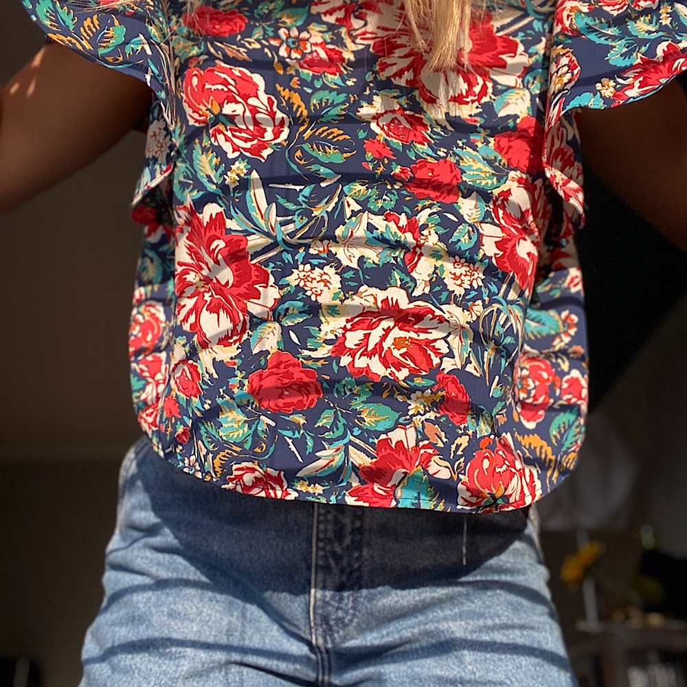 Forever 21 Floral Crop Top Shirt Women’s - Picture 6 of 8